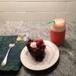 Strawberry, ginger, apple cider vinegar creation.